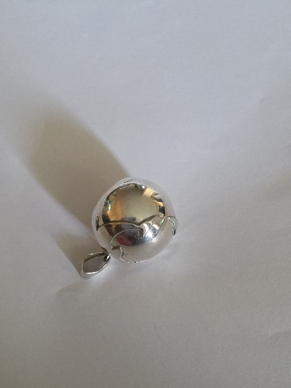 Vintage Sterling Silver Dolphin Sphere Harmony Chim Pendant